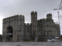 View of Caernarfon Castle from the market square