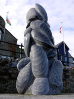 Mussell Statue on Conwey Quay