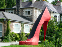 Red High Heel Sculpture