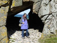 Jane at entrance to cave